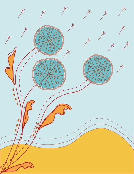 Karahindiba çiçeği kartı — Stok Vektör