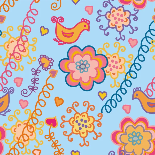 Cute floral bright seamless pattern — Stock Vector