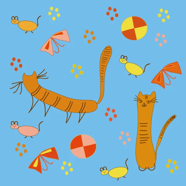 Muster mit niedlichen Katzen — Stockvektor