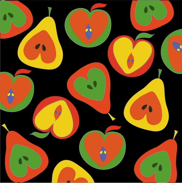 Appel- en perenbomen patroon — Stockvector