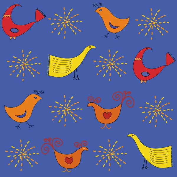 Modèle avec des oiseaux — Image vectorielle