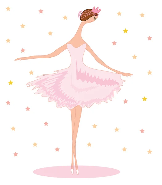 Bailarina en rosa — Vector de stock