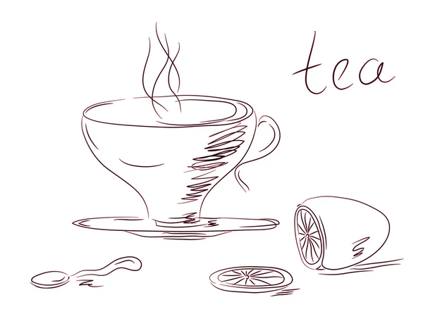 Zestaw herbaty szkic — Wektor stockowy