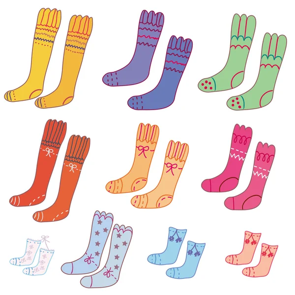 Set of funny socks — Stock Vector