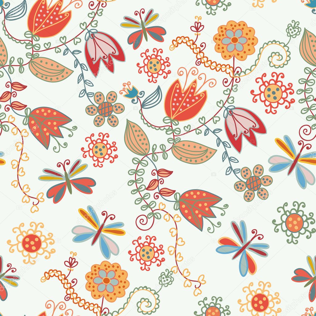 Floral seamless ornate pattern