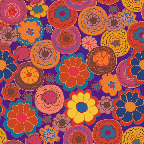 Motif floral sans couture avec de grandes fleurs — Image vectorielle
