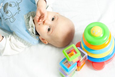 Baby and toys clipart