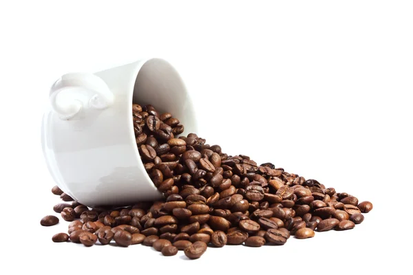 喝杯咖啡咖啡豆隔离 — 图库照片