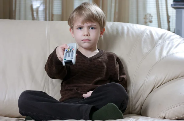 Boy with remote control — Stock Photo, Image