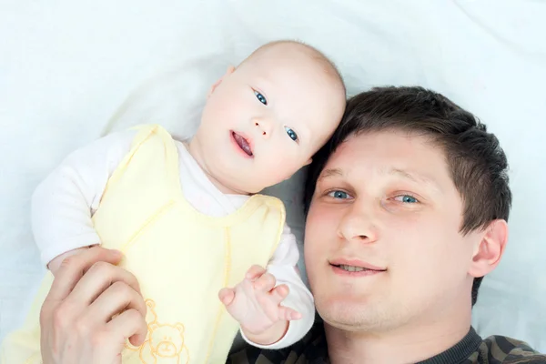 Família feliz - pai e bebê — Fotografia de Stock