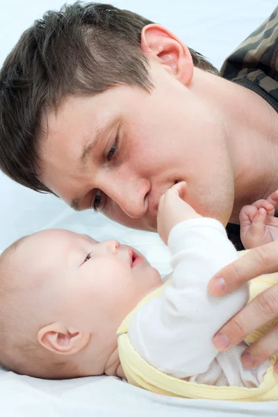 Boldog család - Atya, és a baba Jogdíjmentes Stock Képek