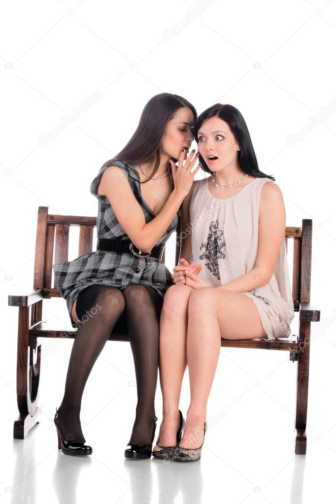 Two girls at the bench