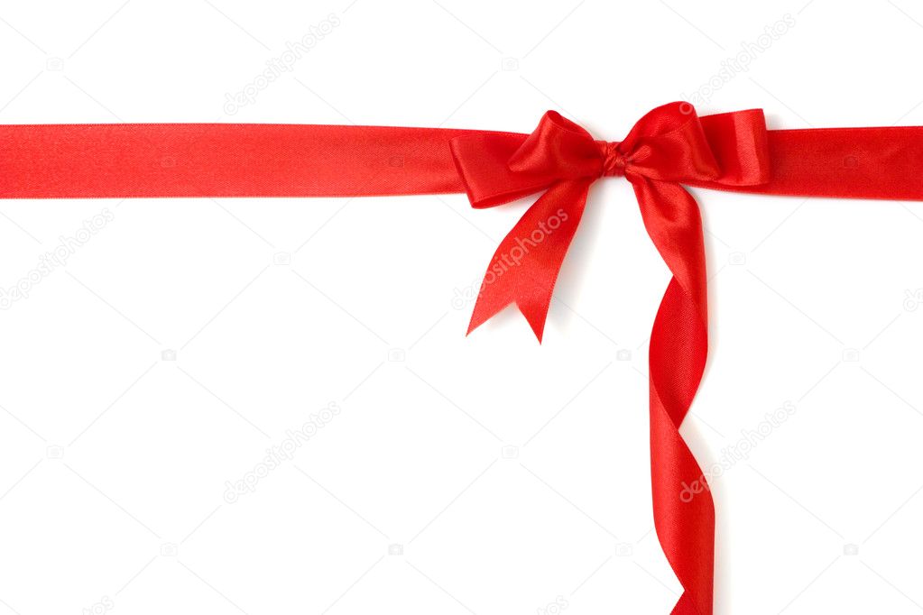 Red gift box isolated over white