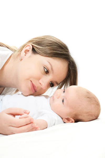 Boldog család - anya és a baba Stock Kép