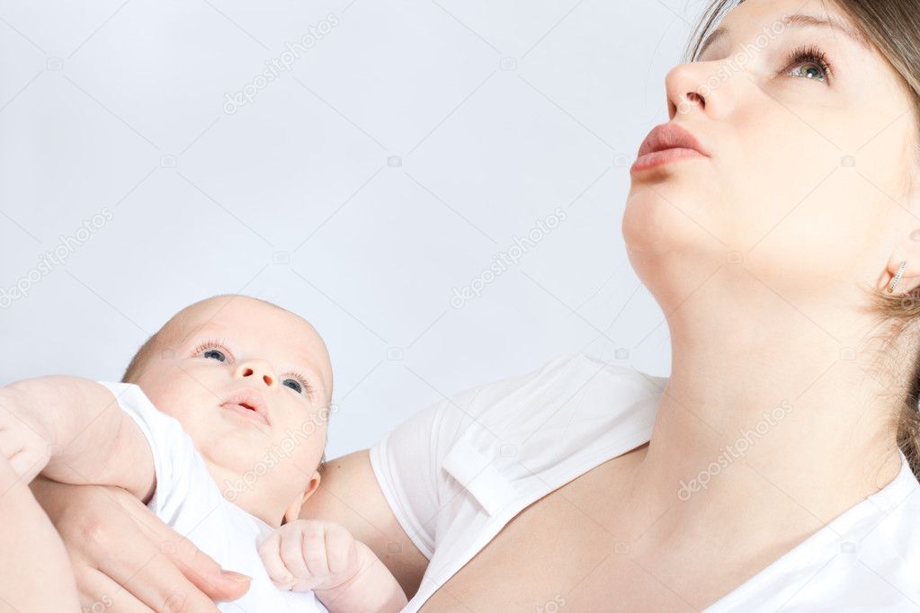 Happy family - mother and baby