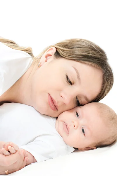 幸福的家庭-妈妈和宝宝 免版税图库图片