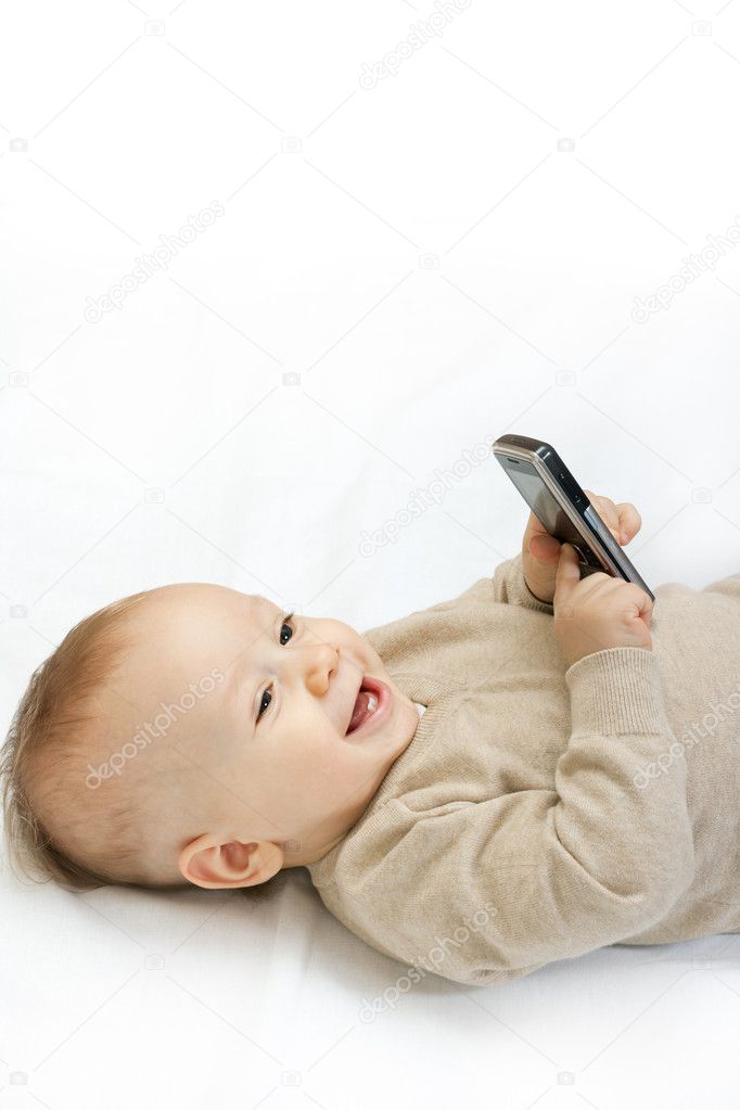 Little boy with mobile phone