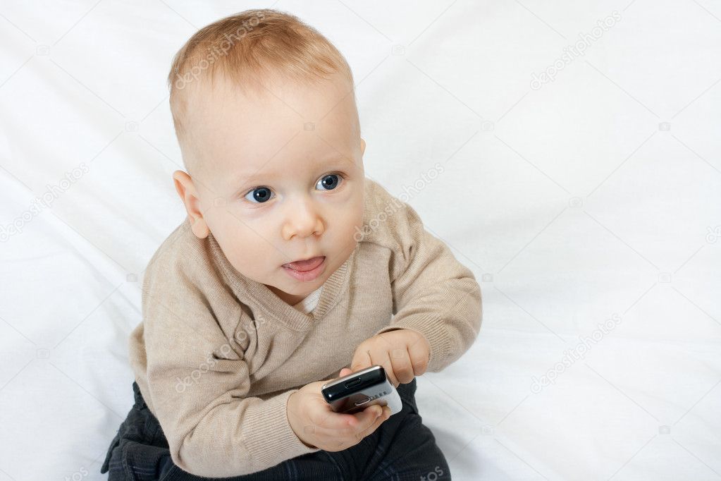 Little boy with mobile phone