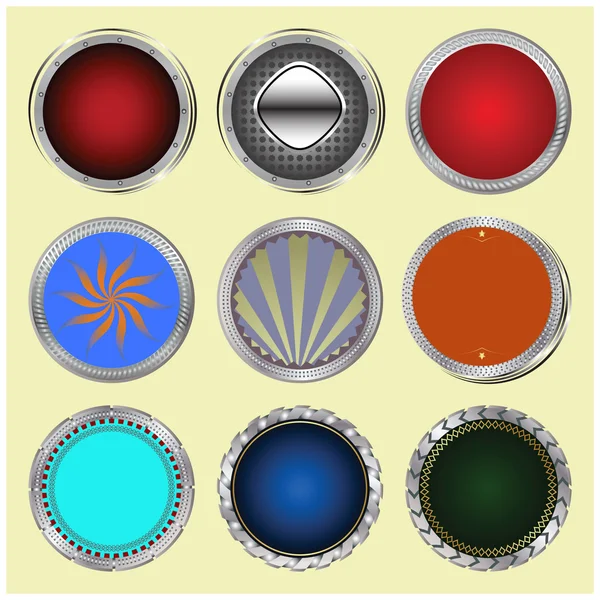 Великий набір кольорових глянцевих кнопок . — стоковий вектор