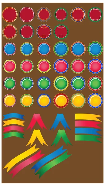 Grand ensemble de boutons brillants de couleur . — Image vectorielle