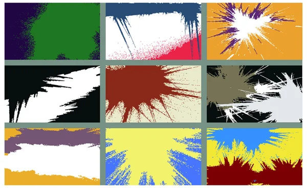 Bannières grunge colorées vectorielles . — Image vectorielle