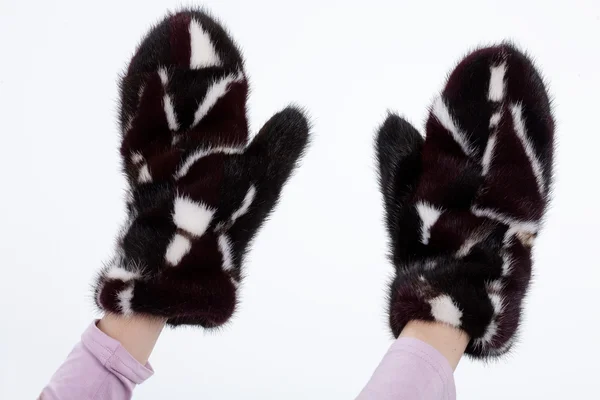 Kožešinové rukavice — Stock fotografie