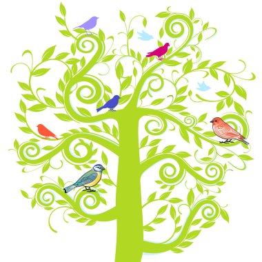 Vogel-Baum clipart