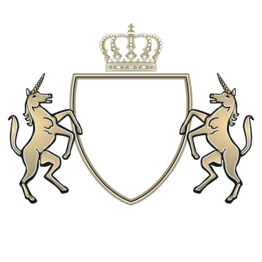 Wappen mit Einhorn clipart