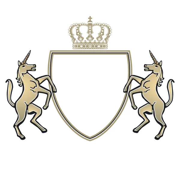 Wappen mit Einhorn — Stok Vektör