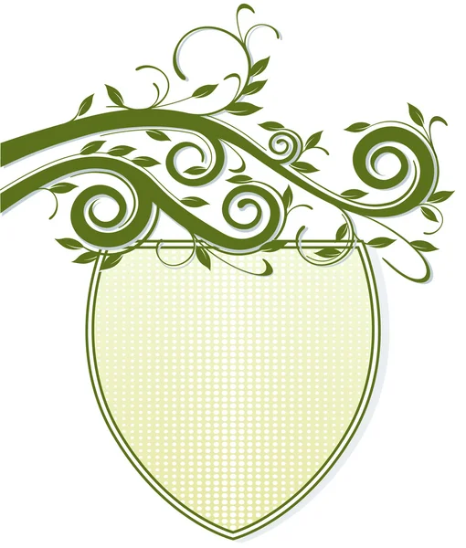 Wappen mit Pflanze. — Image vectorielle