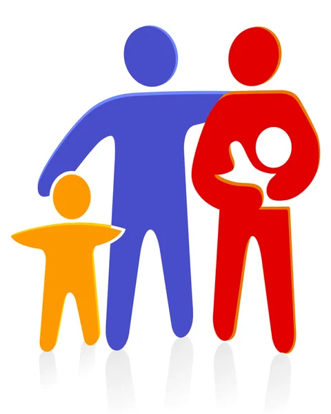 Famille mit Baby — Image vectorielle