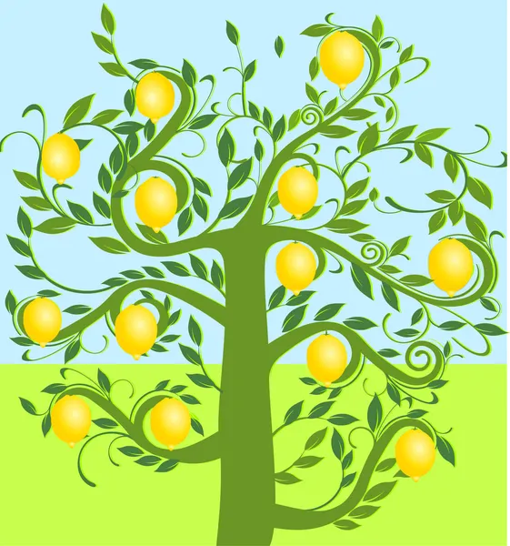 Zitronenbaum — Stockvektor