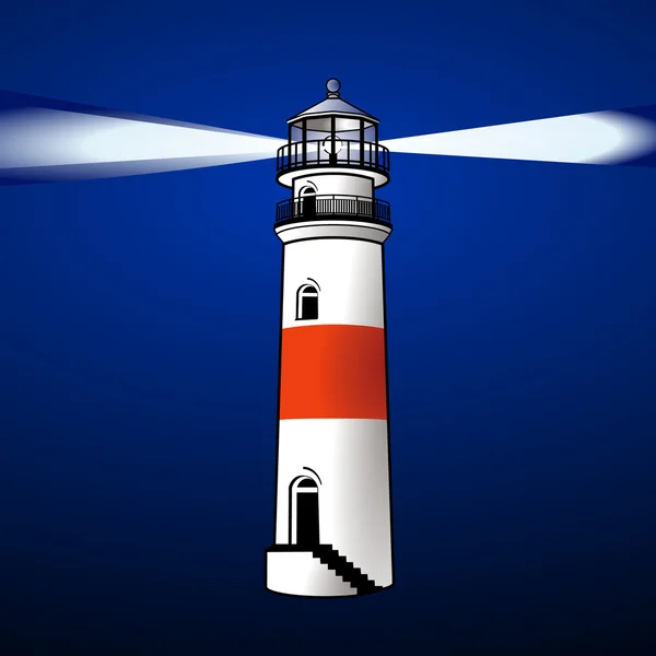 Leuchtturm bei Nacht — Stockvector