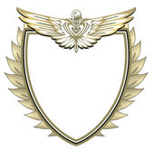 Wappen mit Adler und Blätter