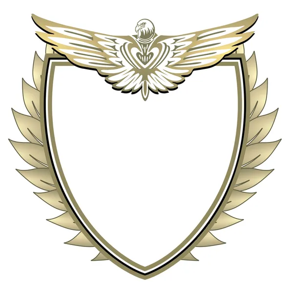 Wappen mit Adler und Bl=tter — Vetor de Stock