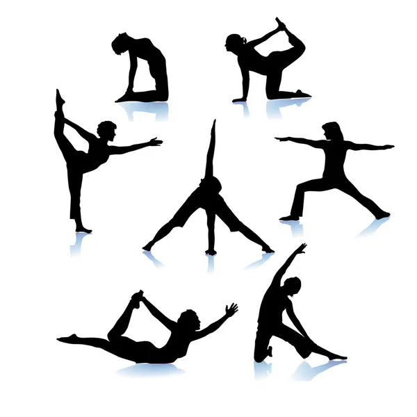瑜伽 gymnastilk — 图库矢量图片