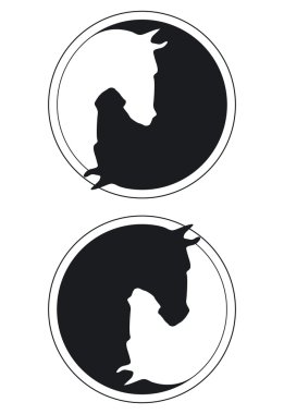 Horse black and white clipart