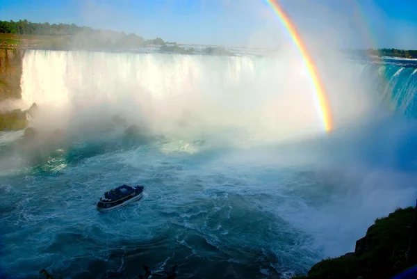 Regnbuen på Niagarafallene – stockfoto