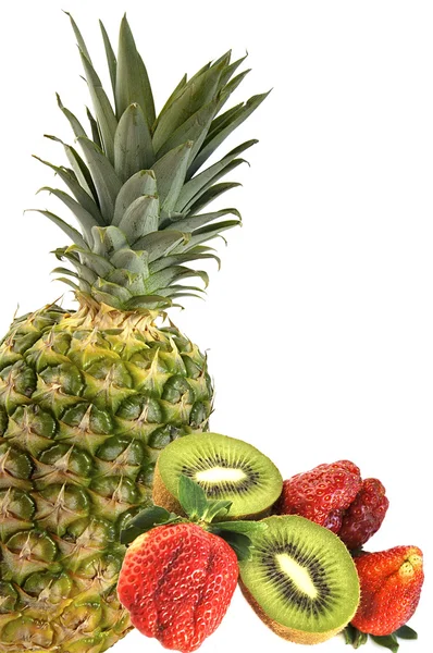 Pineapple, kiwi and strawberry. — Stock Photo, Image