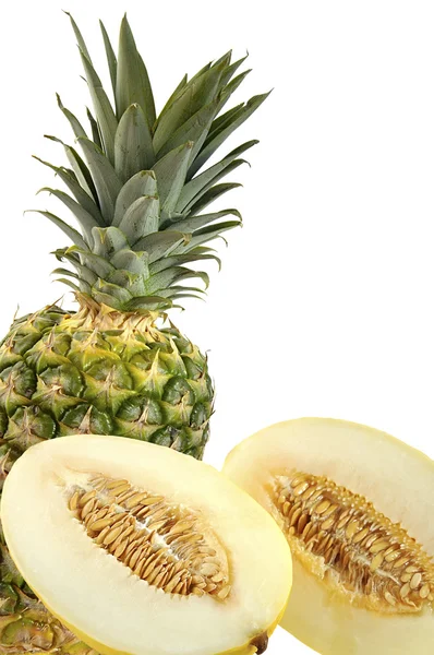 Cut melon and pineapple. — Stock Photo, Image