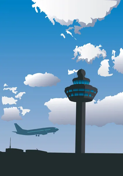 Башня управления аэропортом — стоковый вектор
