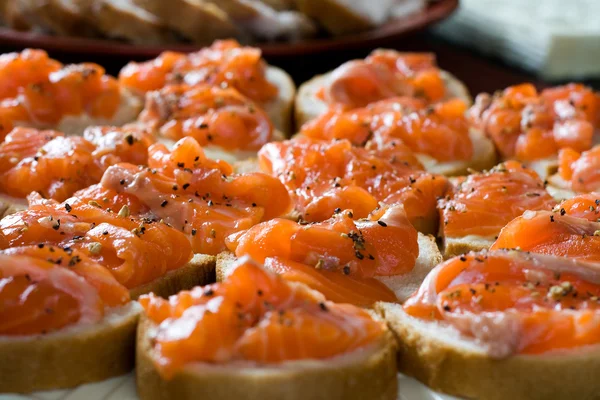 stock image Sandwiches with smoked salmon