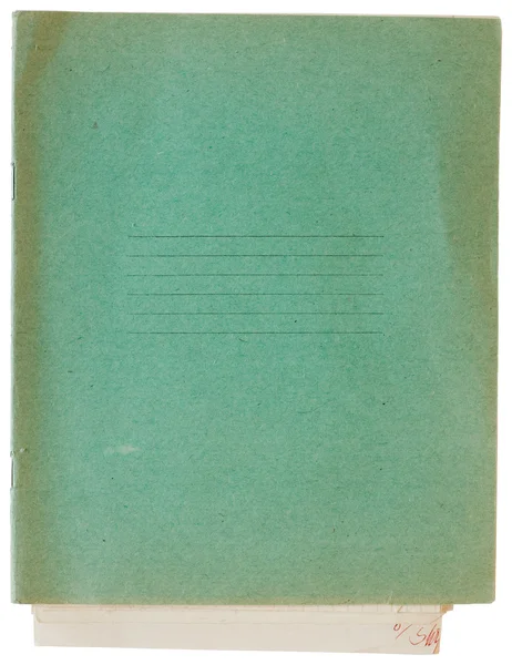 Ancienne couverture verte cahier d'exercices — Photo