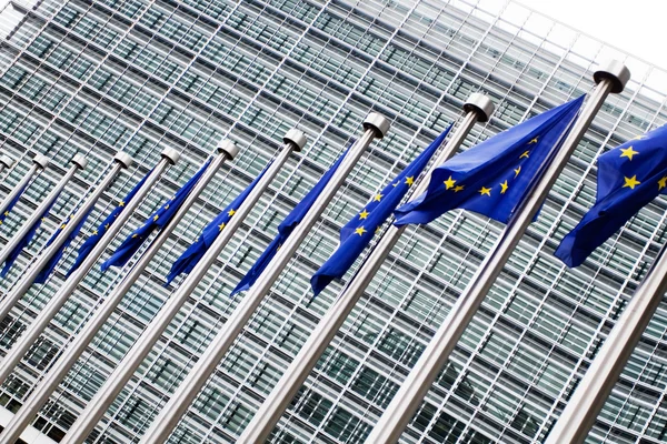 stock image European commission with European flags