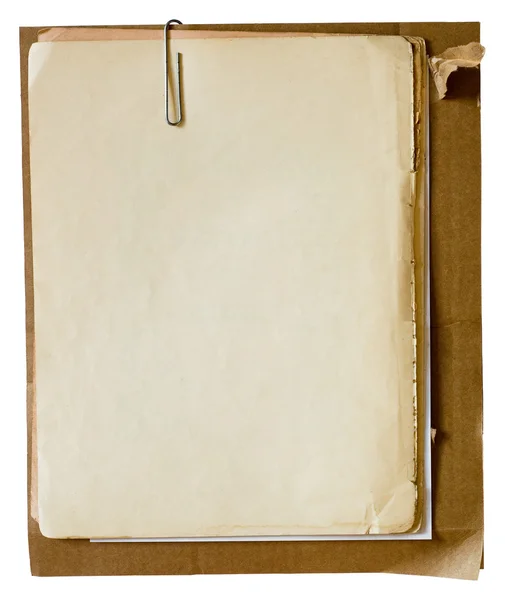 Старые документы с скрепки — стоковое фото