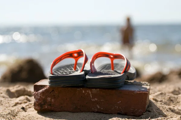 Beach slippers — Stock Photo, Image