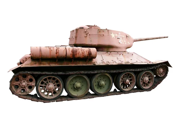 Red Soviet battle tank T-34 isolated on Stock Image
