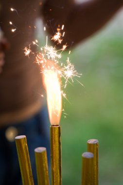 Burning sparkler clipart