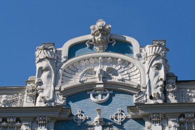 Detail of Art Nouveau building clipart