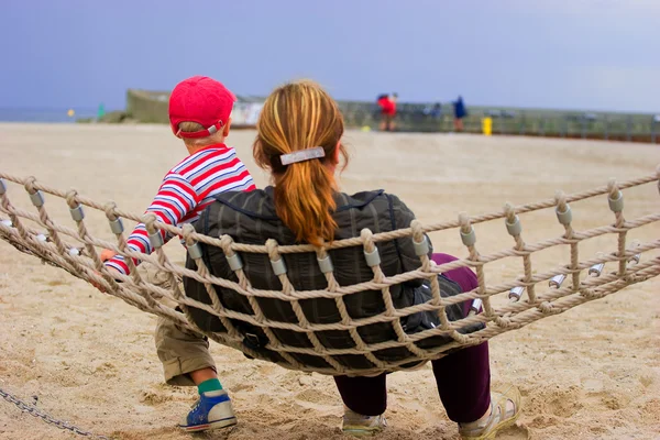 stock image Mother and child in hammock